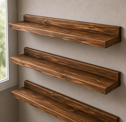 Large Picture Ledges Wood Floating Shelves for Wall Long