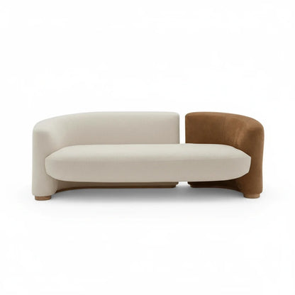 Modern Curved Upholstered 3-Seater Sofa