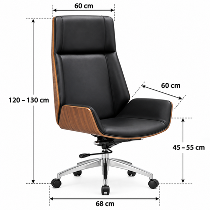 Modern High-Back Executive Office Chair with Adjustable Seat