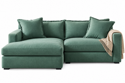 Modern Green L-Shaped Sectional Sofa