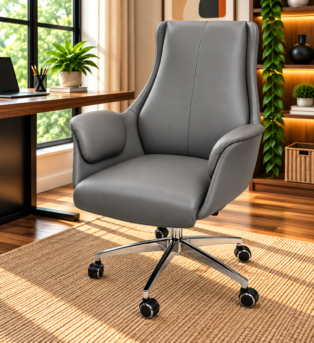 Modern Black High-Back Executive Office Chair