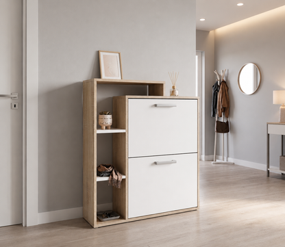 Vicco Orlando Shoe Tidy, White/Sonoma, 80 x 90 cm