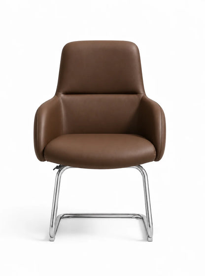 Modern Padded Visitor Chair with Curved Armrests