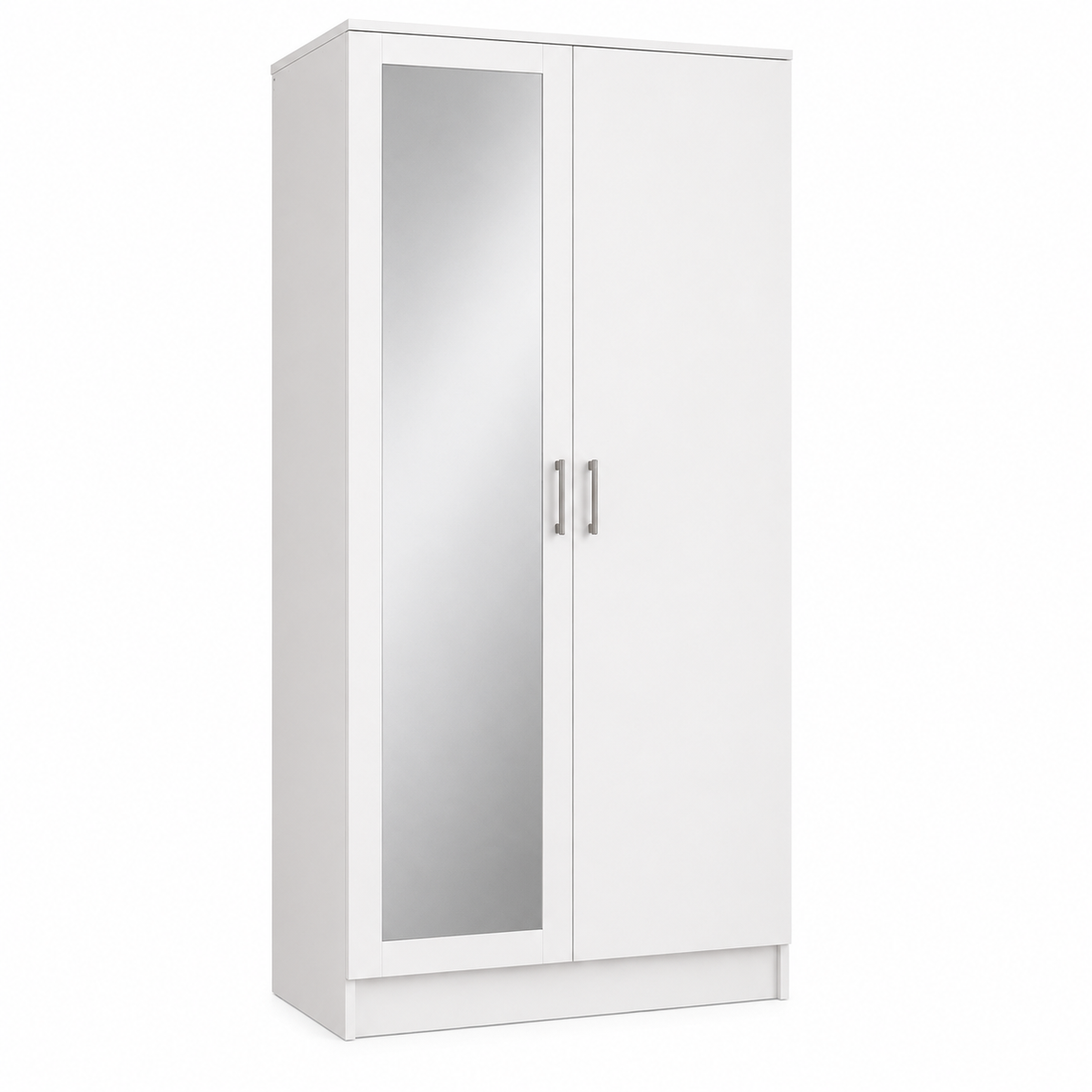 Modern 2-Door Wardrobe with Full-Length Mirror