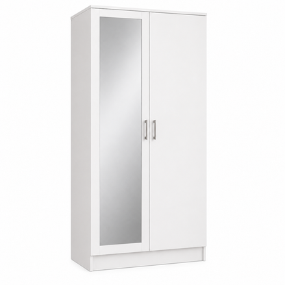 Modern 2-Door Wardrobe with Full-Length Mirror