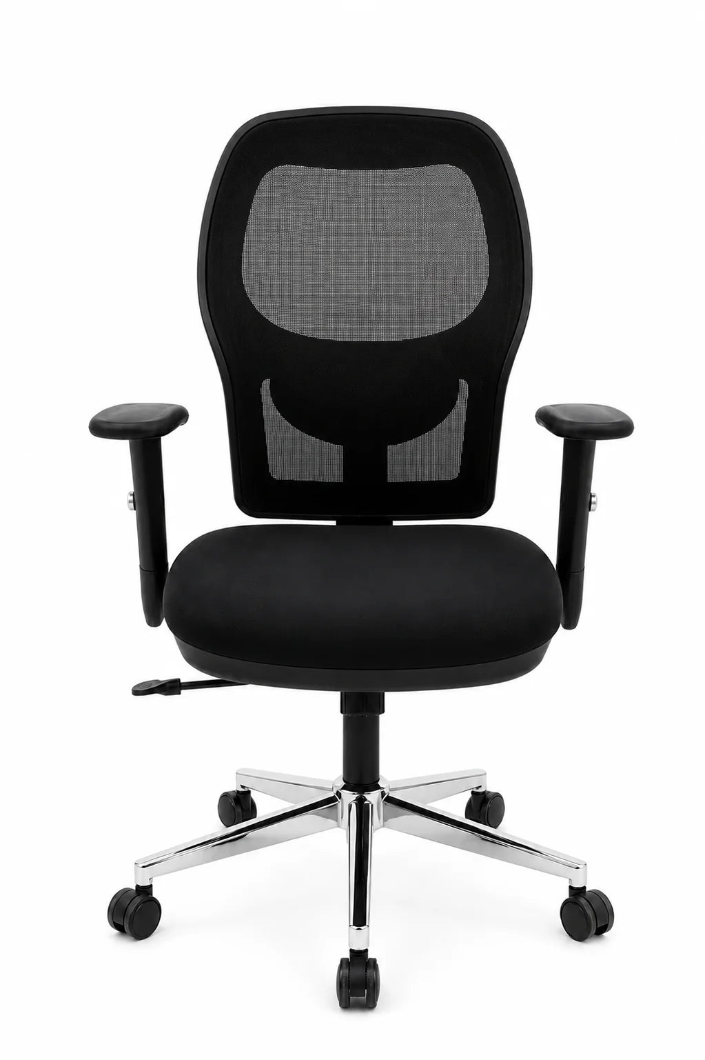 Sleek Black Mesh Work Chair with Chrome Base