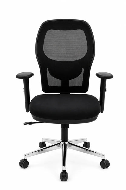 Sleek Black Mesh Work Chair with Chrome Base