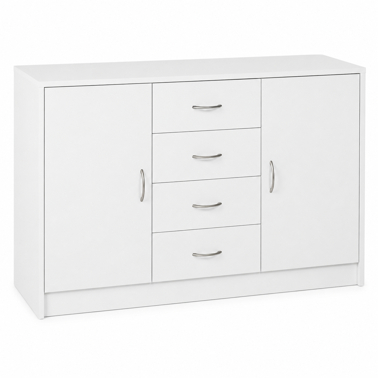Drawers Sideboard Storage Cabinet with 2 Doors, White