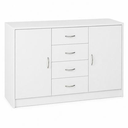 Drawers Sideboard Storage Cabinet with 2 Doors, White