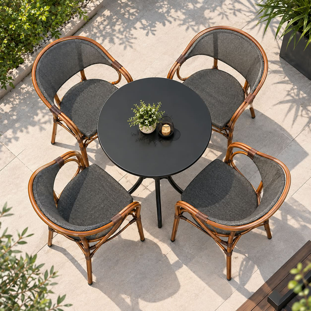 Modern Outdoor 5-Piece Bistro Dining Set
