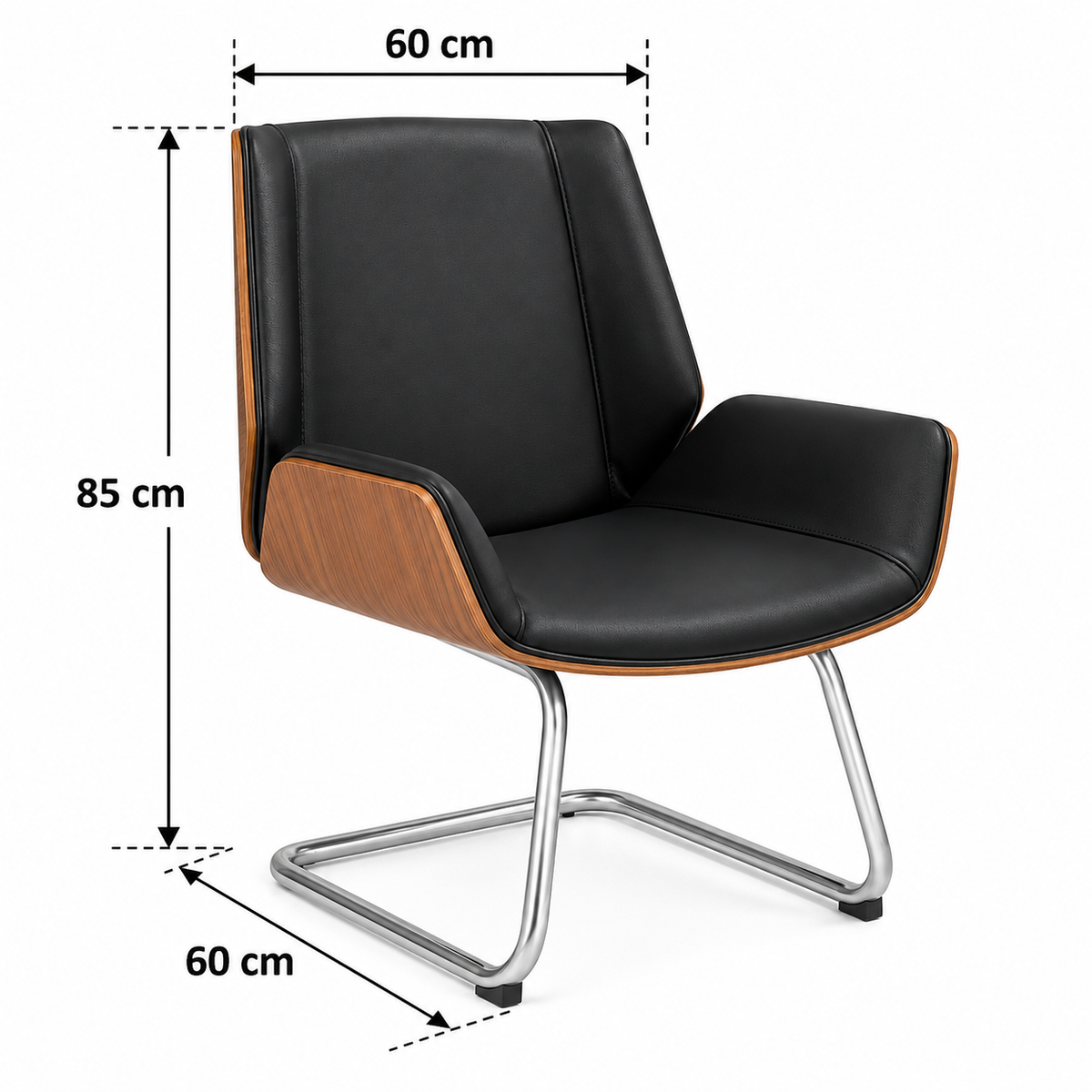 Modern Executive Guest Chair with Curved Arms