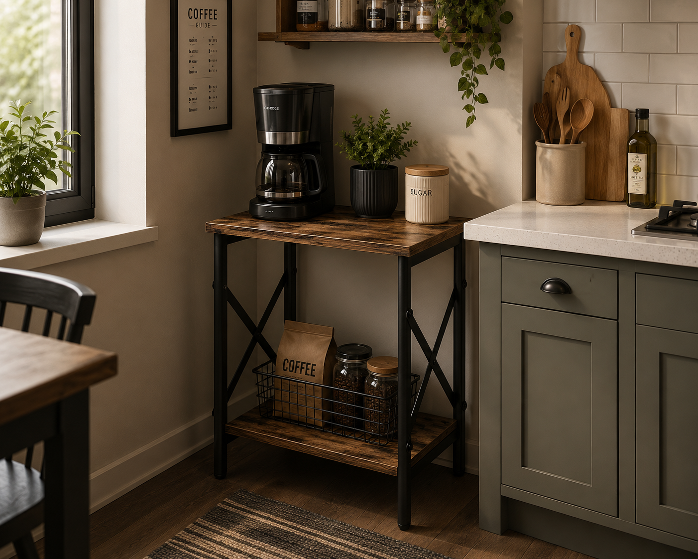 Small Side Table with Storage Shelf