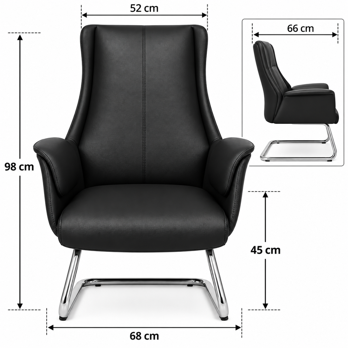 Modern High-Back Padded Visitor Chair