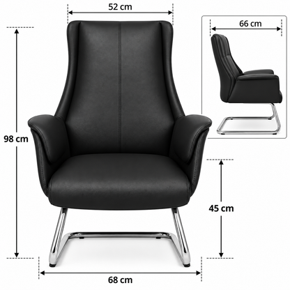 Modern High-Back Padded Visitor Chair