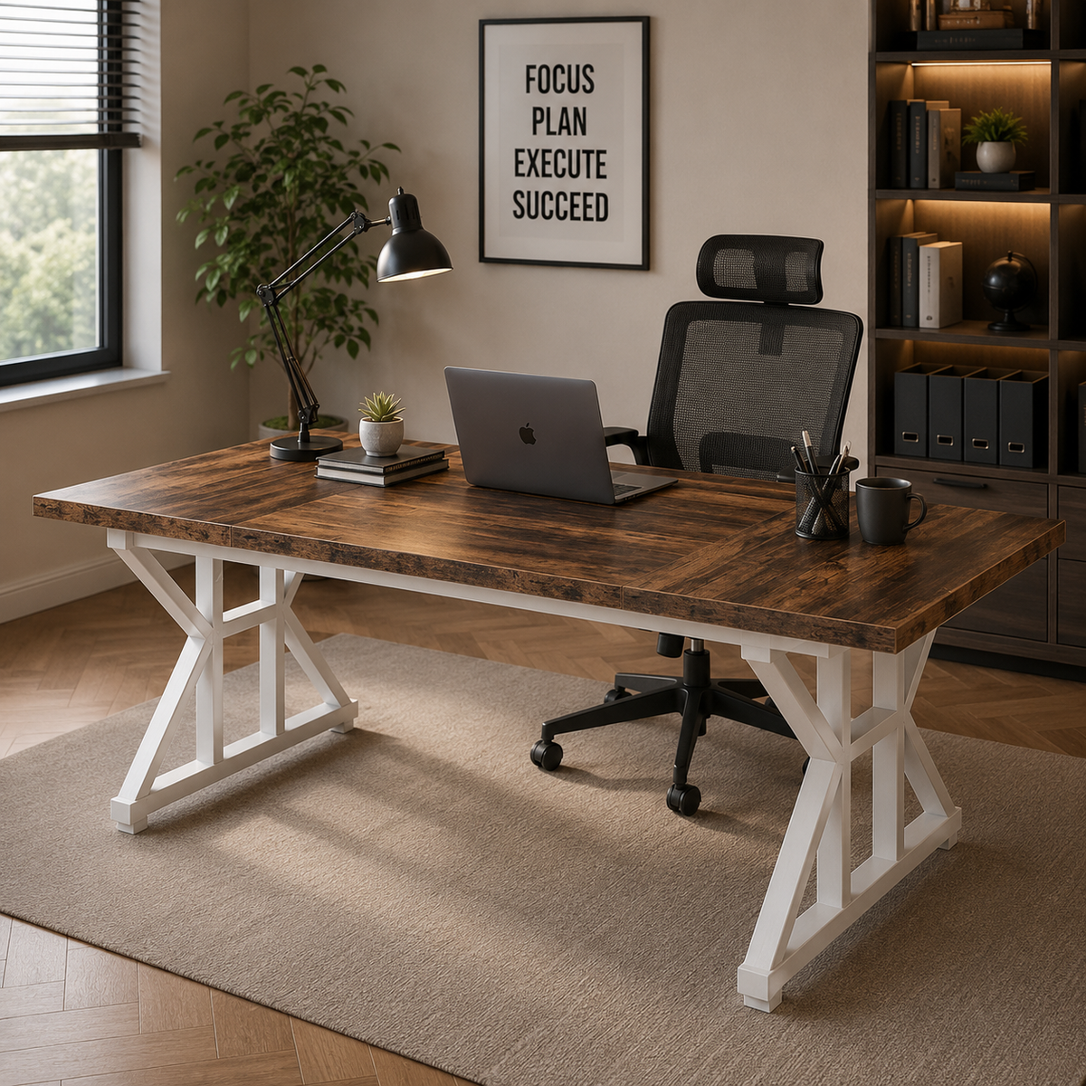 Modern Dining Table with X-Frame Legs