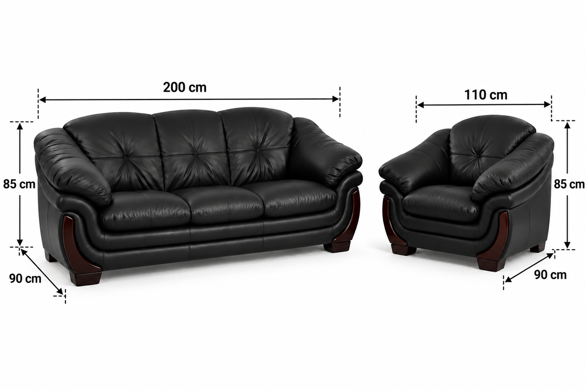 Elegant Curved Lounge Sofa & Armchair Set