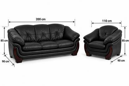 Elegant Curved Lounge Sofa & Armchair Set