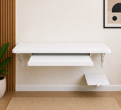 Modern Wall-Mounted Folding Desk with Storage