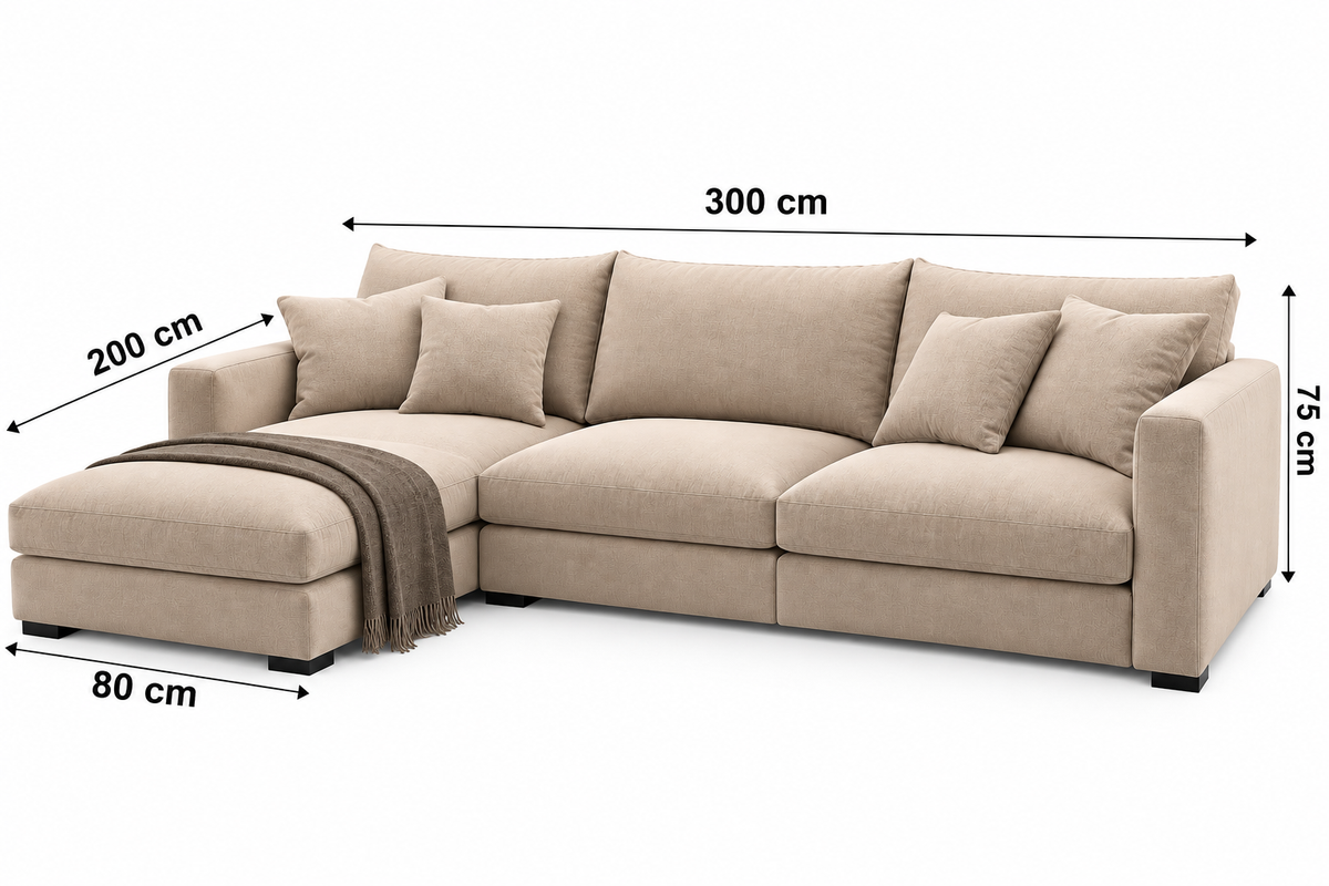 Modern L-Shaped Sectional Sofa with Chaise