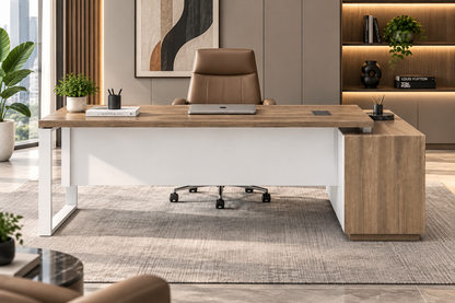 Modern Executive L-Shape Workstation with Storage