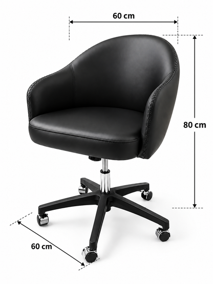 Contemporary Swivel Office Chair with Curved Backrest