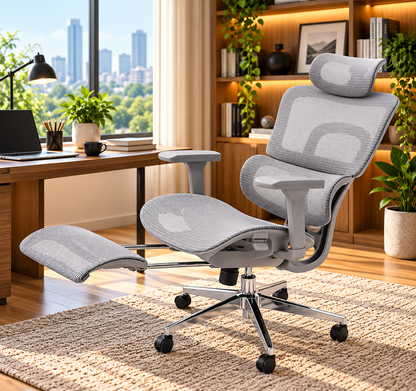 Modern Ergonomic Mesh Office Chair with Footrest