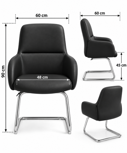 Modern Padded Visitor Chair with Curved Armrests