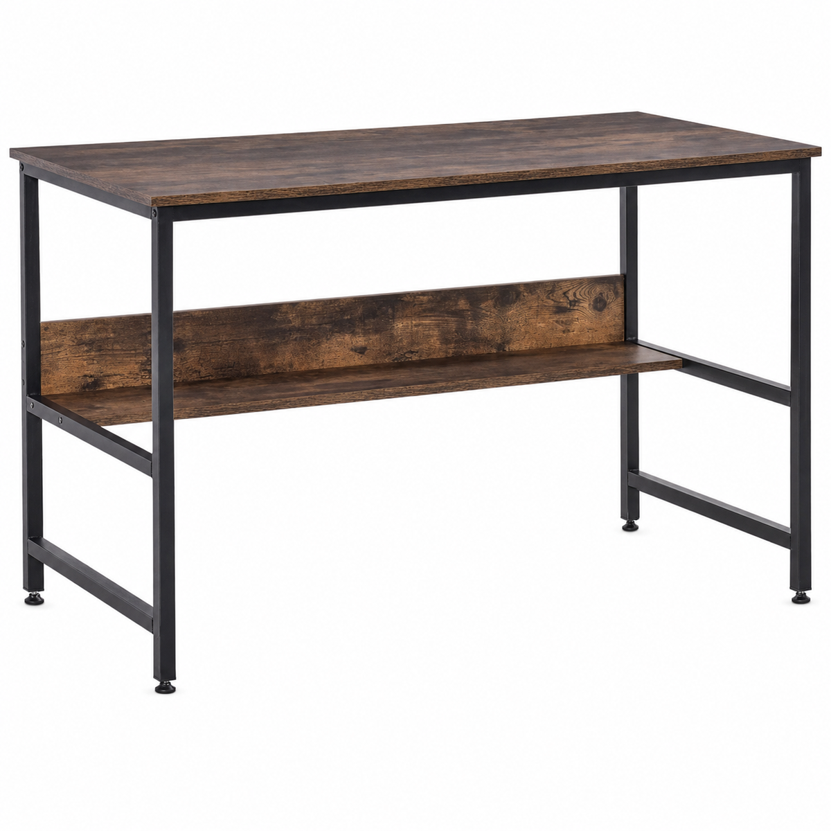 Modern Industrial Home Office Desk with Storage Shelf