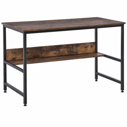 Modern Industrial Home Office Desk with Storage Shelf
