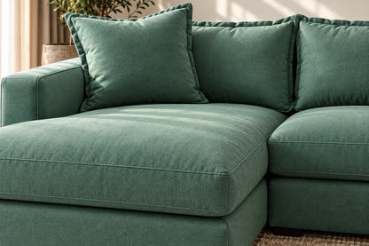Modern Green L-Shaped Sectional Sofa
