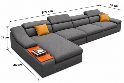 Modern L-Shaped Sectional Sofa with Chaise – Gray