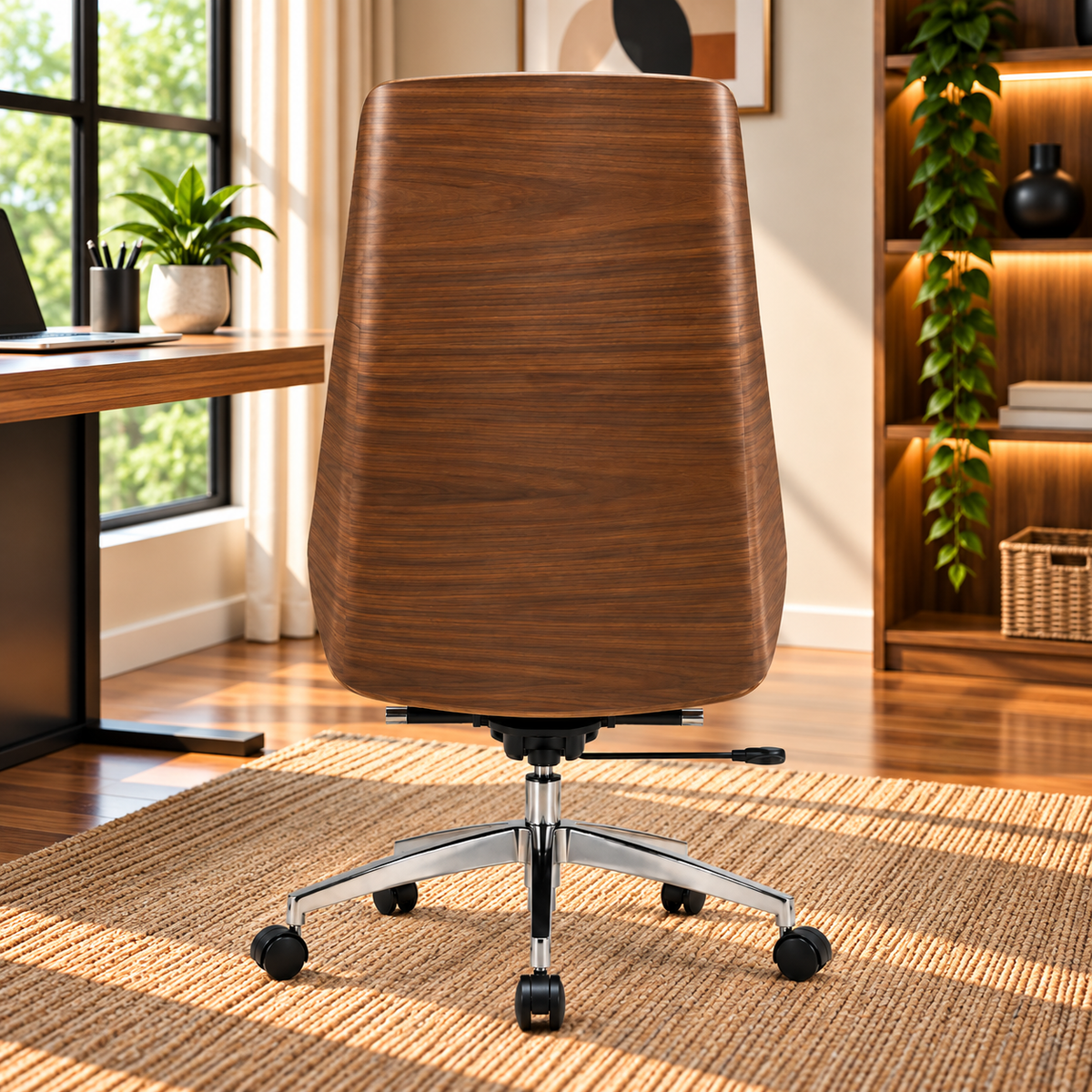 Modern High-Back Executive Office Chair with Adjustable Seat