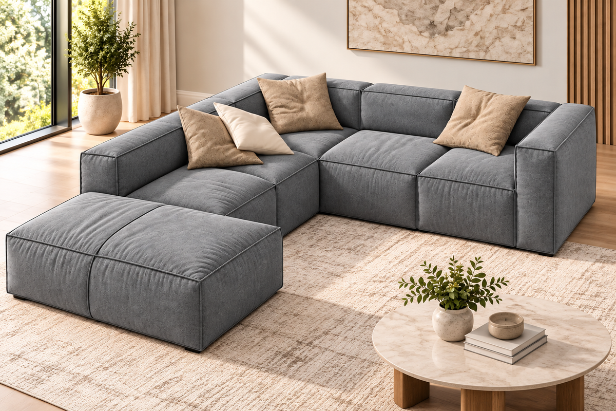 Modern Modular L-Shaped Sectional Sofa