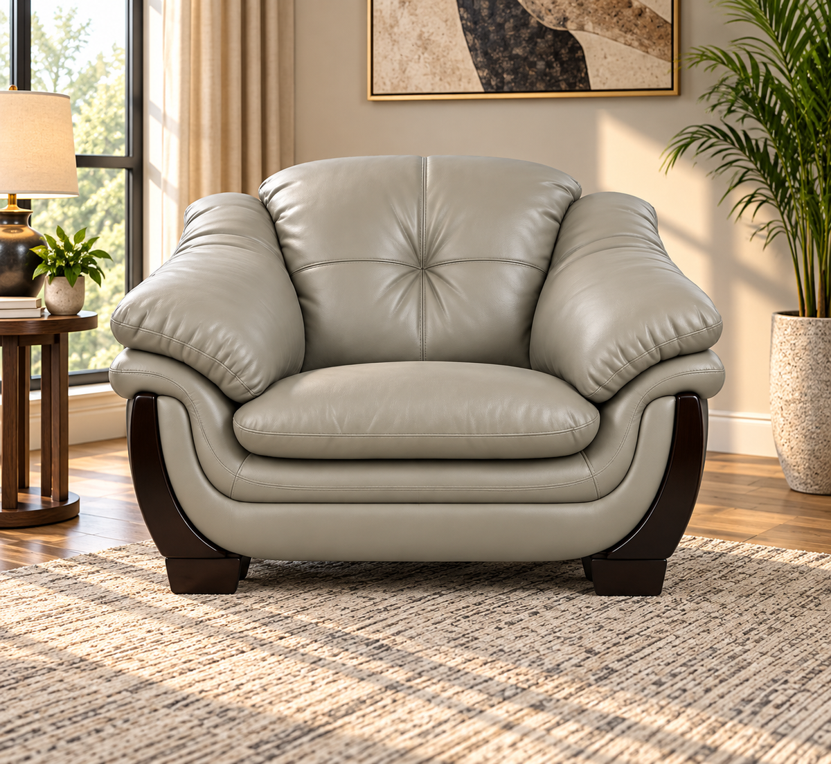 Elegant Classic Armchair with Plush Cushioned Design