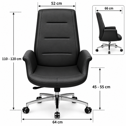 Modern Luxury Executive Chair with Chrome Five-Star Base