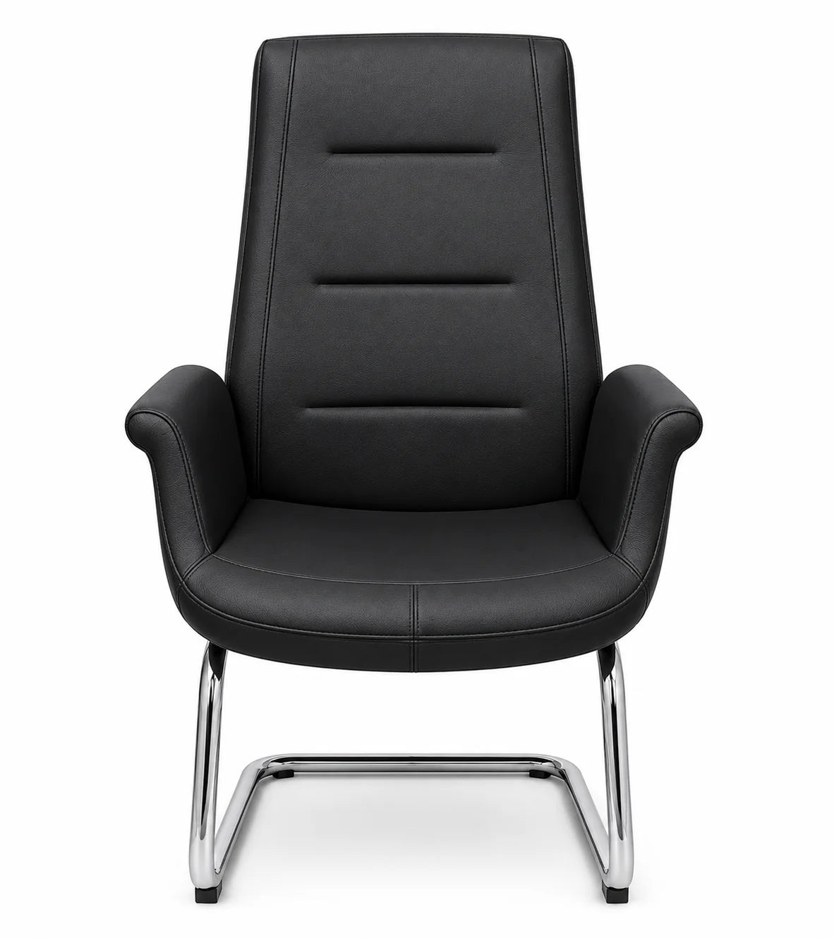 Modern Black Padded Visitor Chair