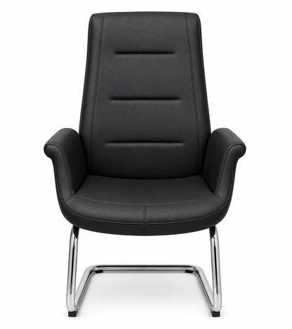 Modern Black Padded Visitor Chair