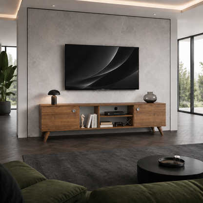 Modern Wooden TV Unit with Storage