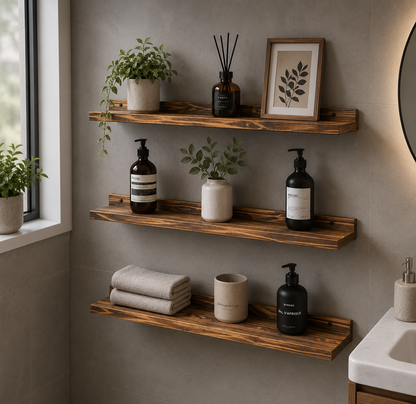 Large Picture Ledges Wood Floating Shelves for Wall Long