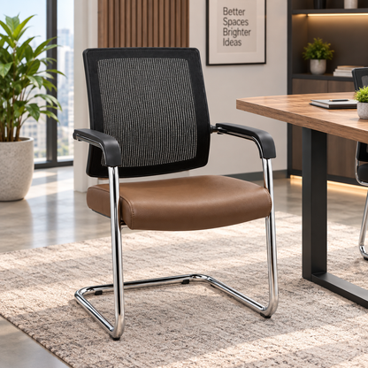 Modern Black Mesh Visitor Office Chair