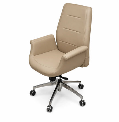 Modern Luxury Executive Chair with Chrome Five-Star Base