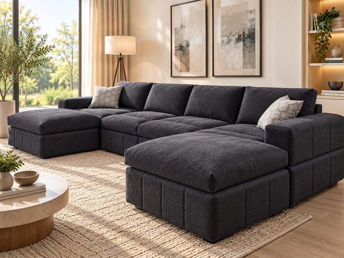 Modern U-Shaped Sectional Sofa with Dual Chaise