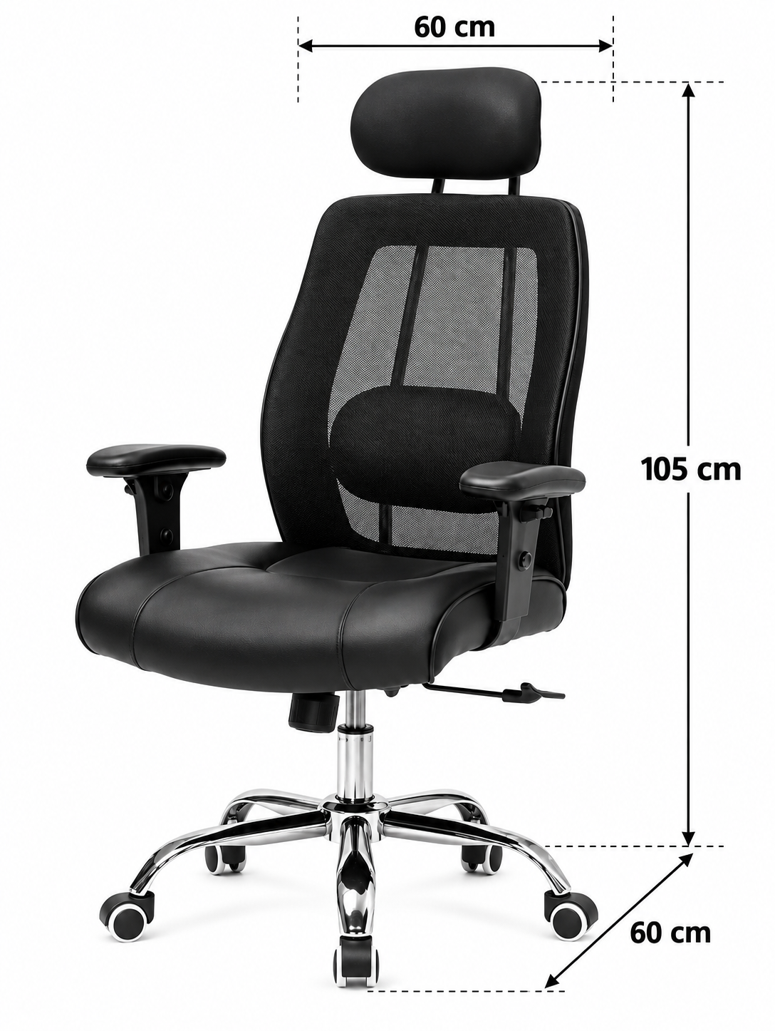 Ergonomic Mesh Office Chair with Adjustable Headrest & Lumbar Support
