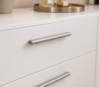 Levan Home Contemporary 8 Drawer Double Bedroom Dresser in White