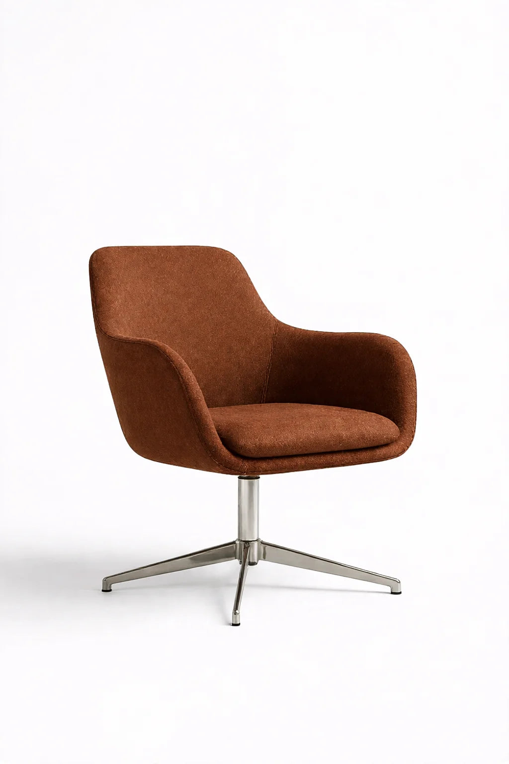 Modern Curved Accent Lounge Chair with Swivel Base