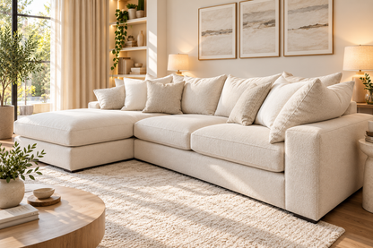 Modern L-Shaped Sectional Sofa with Ottoman