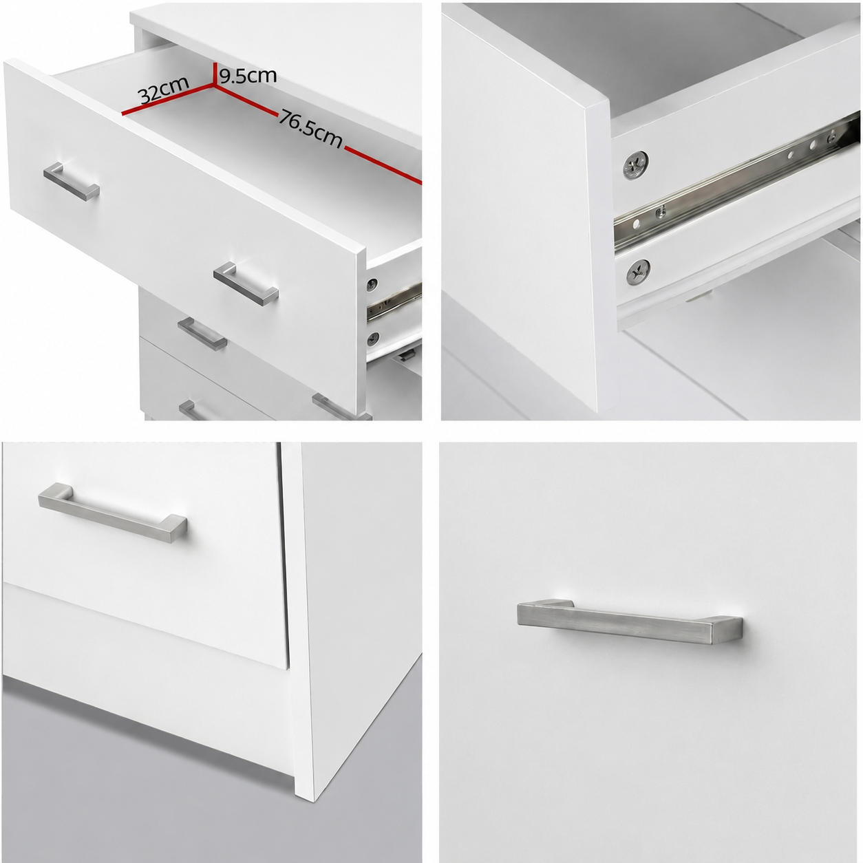 Artiss Chest of Drawers 6 Drawer White Tallboy, Dresser Clothes Storage Cabinet Organizer Lowboy Bedside Table Bedroom Furniture Home Living Room Hallway Entryway