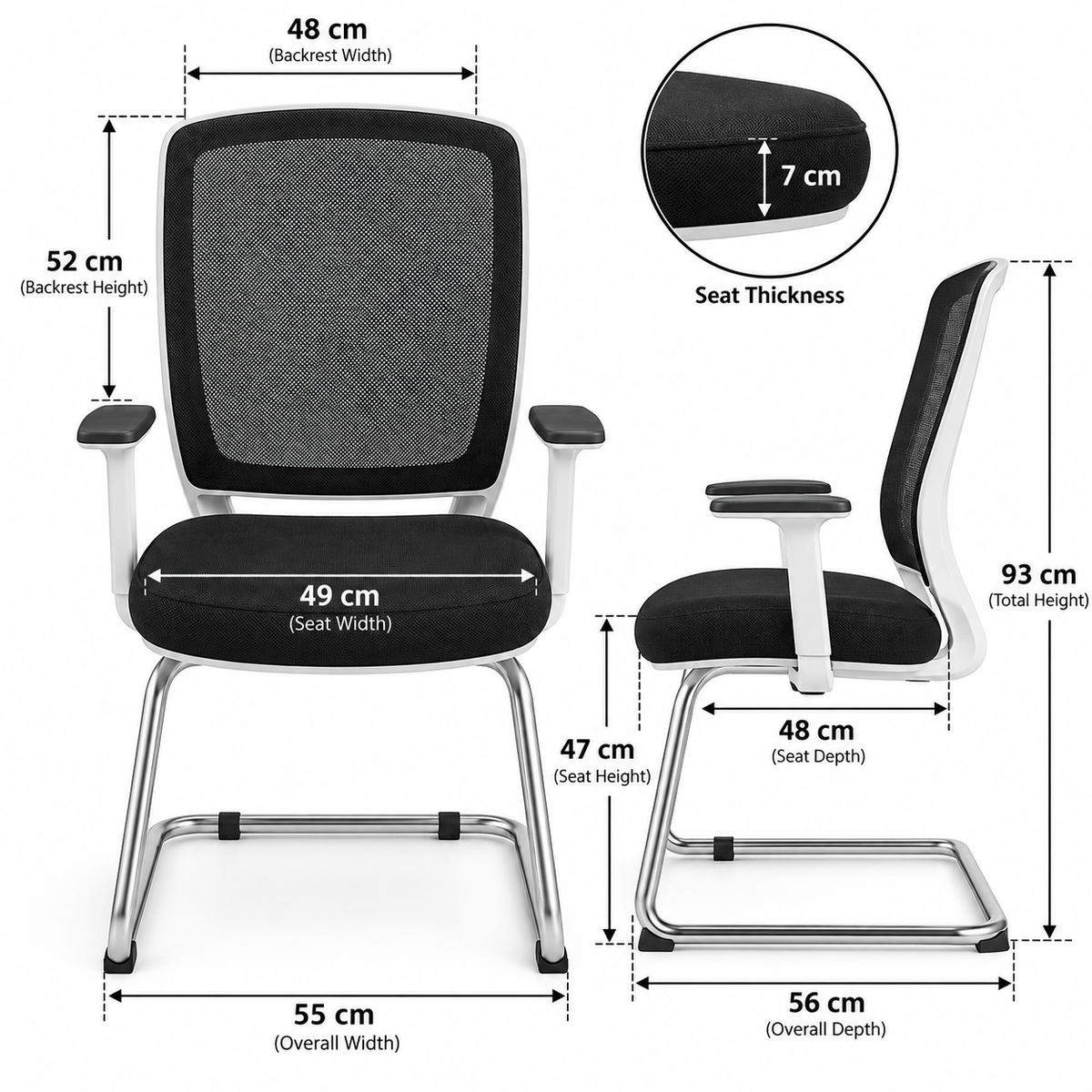 Modern Mesh Visitor Chair with Padded Seat