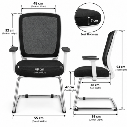 Modern Mesh Visitor Chair with Padded Seat