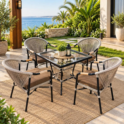 Brony Modern Outdoor 5-Piece Dining Set